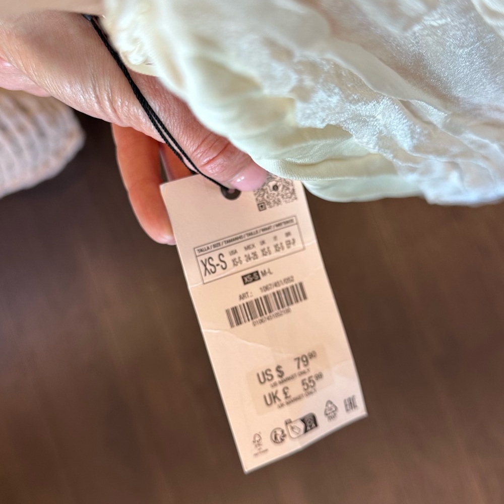 Zara Cream Pleated Maxi Dress - Sleeveless High Neck - Picture 3 of 6
